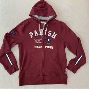 Parish Nation Zip Up Hoodie Burgundy Size M
